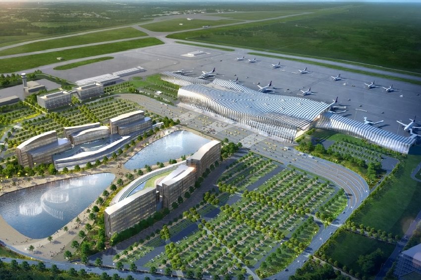 Завершен монтаж металлоконструкций главного фасада нового терминала аэропорта Симферополя