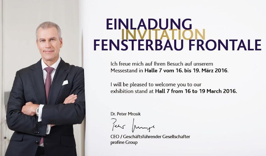 «профайн РУС» приглашает на выставку «fensterbau/frontale 2016»