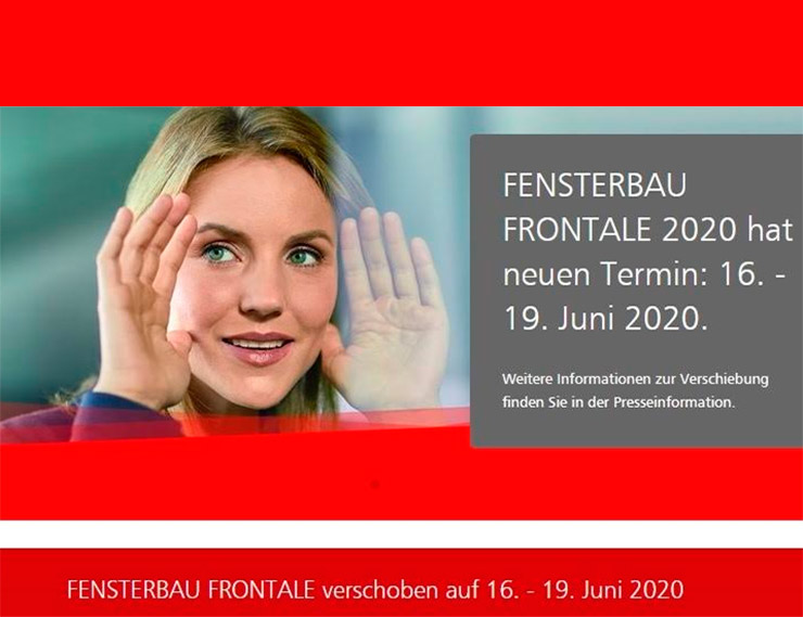 Ведущая оконная выставка FENSTERBAU FRONTALE пройдёт в июне 2020 года