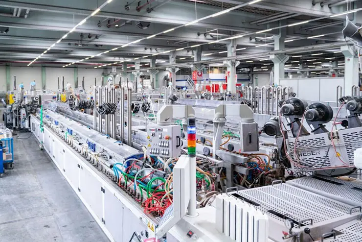 Линия экструзии на заводе Gealan в Танне, Германия Линия экструзии на заводе Gealan в Танне, Германия