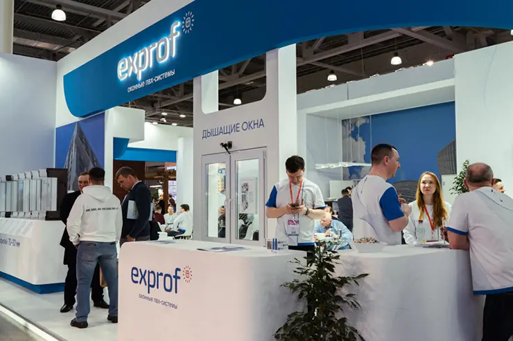Стенд производителя ПВХ профиля «Экспроф» на MosBuild 2023 Стенд производителя ПВХ профиля «Экспроф» на MosBuild 2023