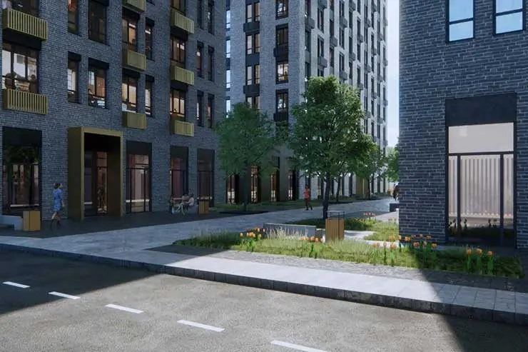 Входные группы выделят «золотыми» порталами из алюминиевых листов Входные группы выделят «золотыми» порталами из алюминиевых листов