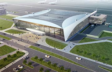 В терминале нового аэропорта Саратова приступили к монтажу витражных конструкций фасадов