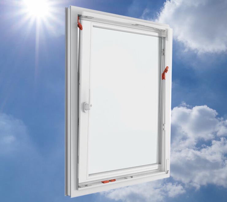 Окно с функцией Roto TiltSafe RC2 можно оставить открытым до ширины 6,5 см