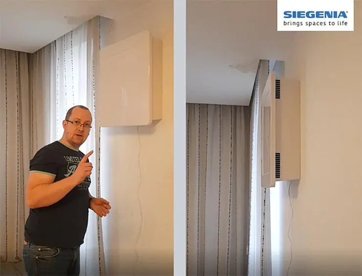 Устройство AEROVITAL ambience smart в квартире в Санкт-Петербурге помогает проветривать без шума и пыли при закрытых окнах
