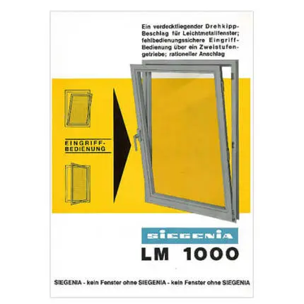 Рекламный плакат фурнитуры SIEGENIA LM 100, 1966 год